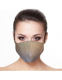 Masque de protection visage - en jersey de coton rayé (NEIGE/TULIPE)